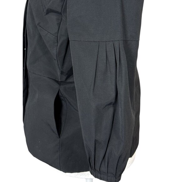 Axcess Womens Jacket Size 4 Black Ruffled Collar Button Up Pleated Detail - Picture 5 of 9